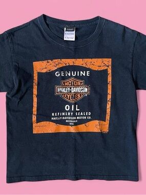 Harley-Davidson Black T-Shirt with Orange Logo